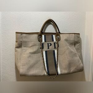 Lily & Bean Bag w/ JPD initials large tote bag zip